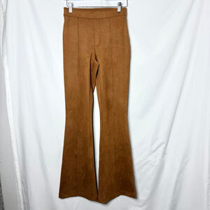 Women's SPANX Brown Faux Suede Flare Pants Size Small
